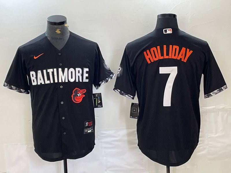 Men Baltimore Orioles #7 Holliday Black City Edition Nike 2024 MLB Jersey style 3->baltimore orioles->MLB Jersey